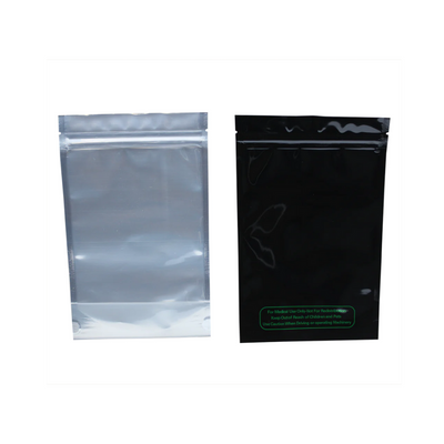 Mylar 1/2oz Tamper Evident Zip-Lock Exit Bags (Transparent/Black)