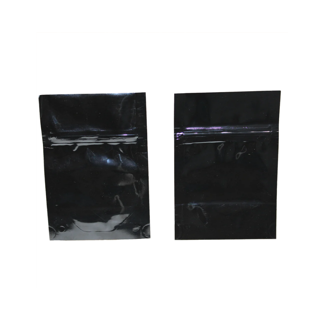 Mylar 1/8oz Tamper Evident Zip-Lock Exit Bags (Black)