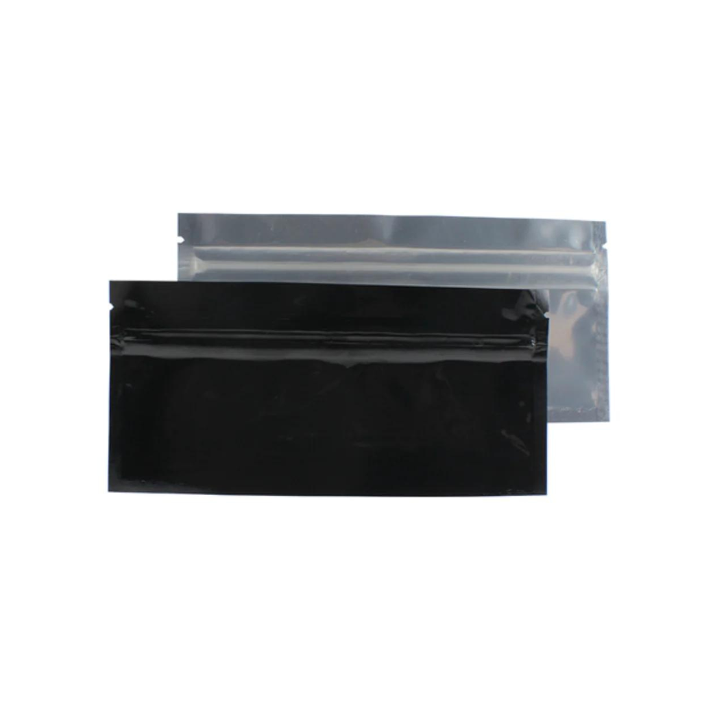 Mylar Pre-Rolled Tamper Evident Zip-Lock Exit Bags (Transparent/Black)